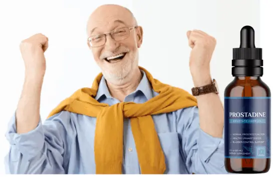 Prostadine excited elderly man